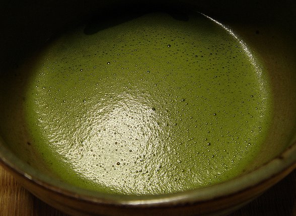Una taza de té verde