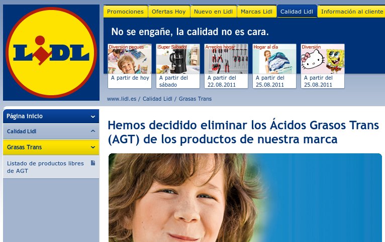 Web de los supermercados Lidl