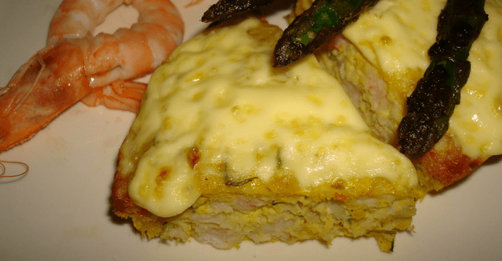 Pastel de pescado y gambas