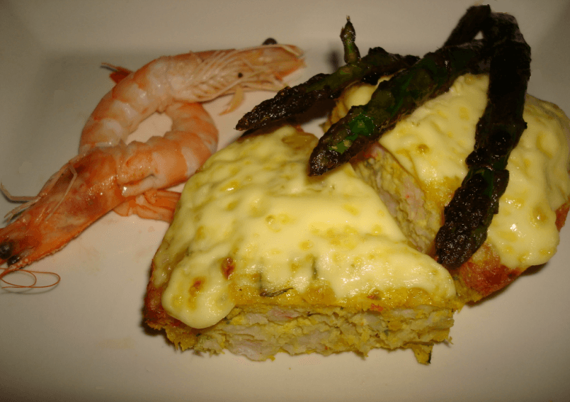 Pastel de pescado y gambas