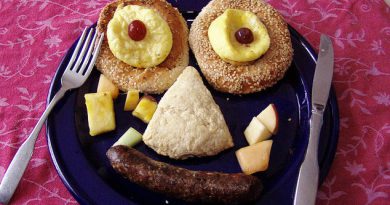 Plato de comida con forma de cara