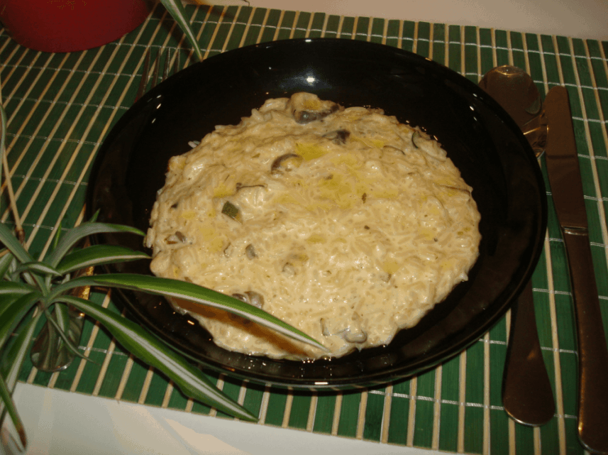 Receta de arroz meloso con setas