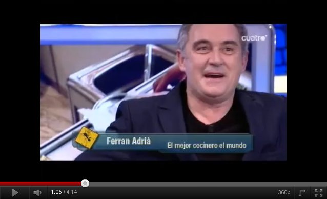 Vídeo: Ferran Adriá anuncia el cierre de El Bulli en El Hormiguero