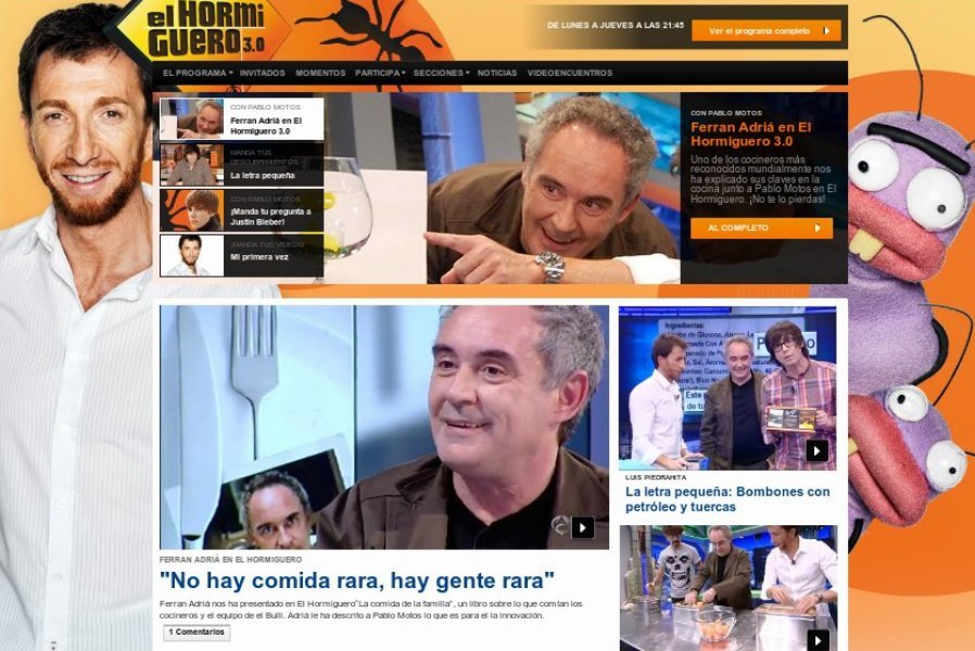 (Ver vídeo) Ferran Adriá presenta el libro "La cocina de la familia" en El hormiguero