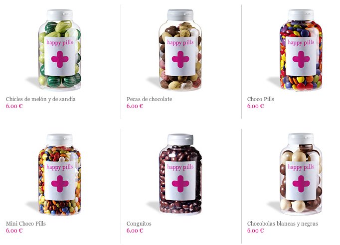 Frascos de chuches de Happy Pills