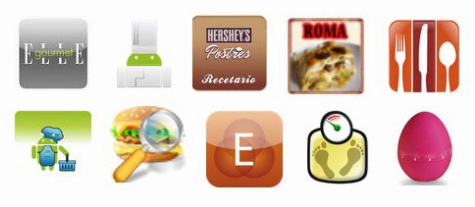 Selección de aplicaciones de cocina para Android