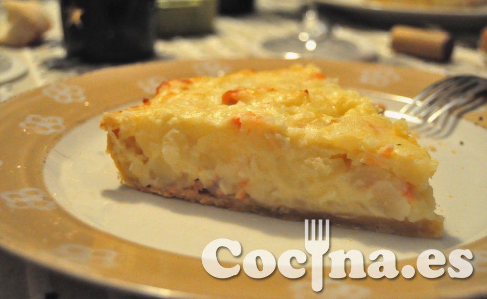 Quiche de patatas con salmón