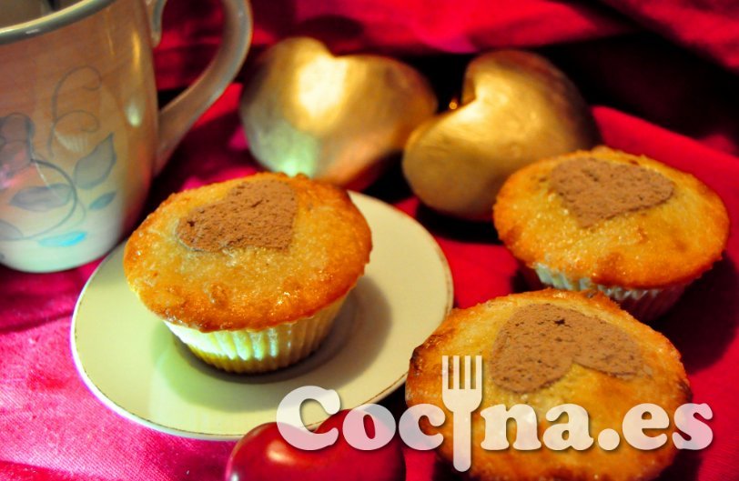 Magdalenas de fresa y chocolate para San Valentín