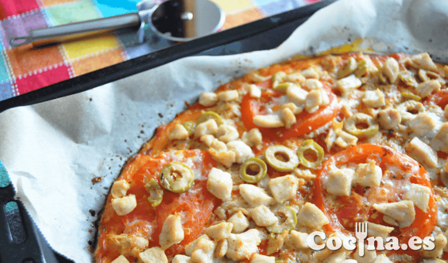 Masa de pizza con coliflor