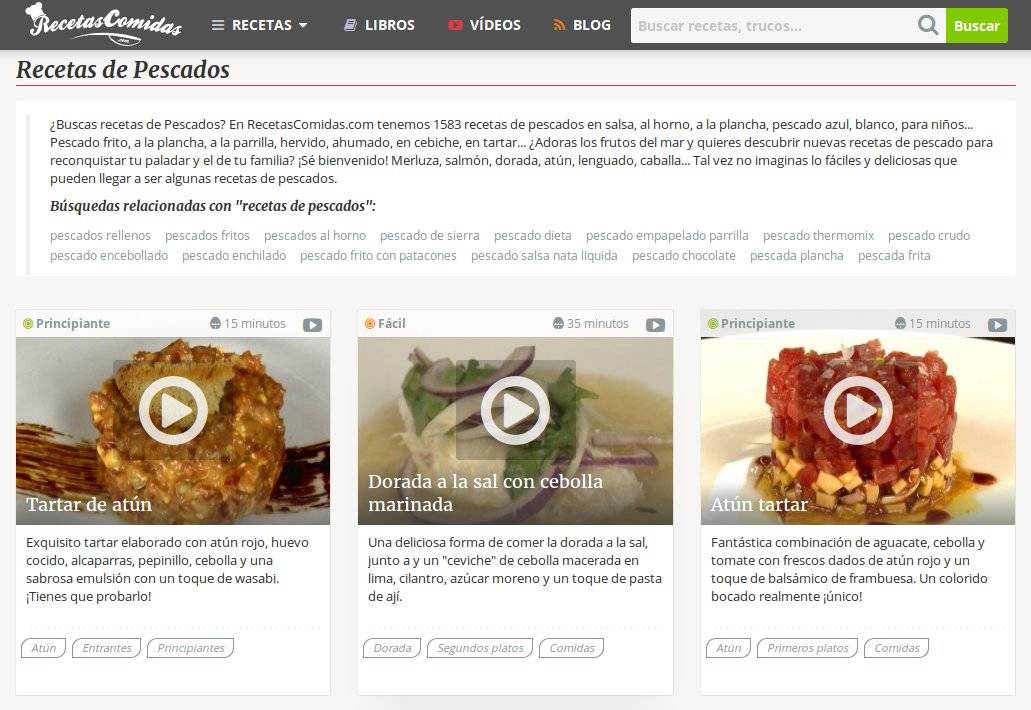 Recetas de pescado en RecetasComidas.com