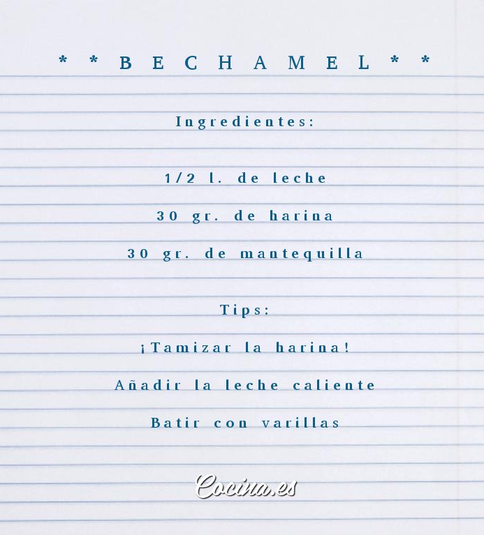 Receta de la bechamel fácil