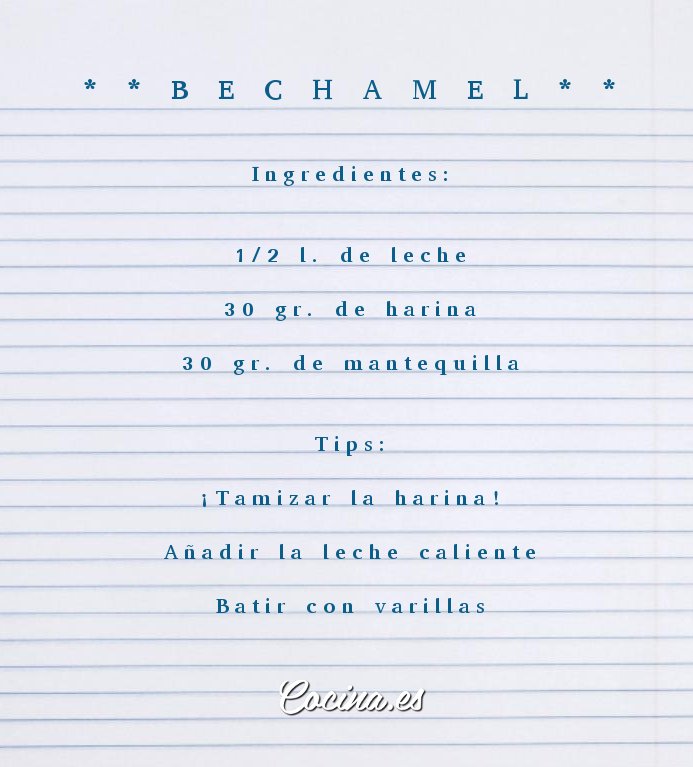 Receta de la bechamel fácil