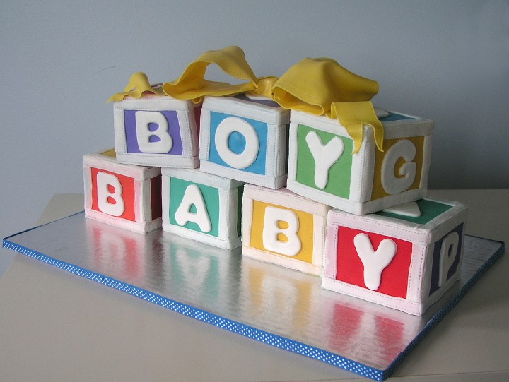 baby shower cake cubos