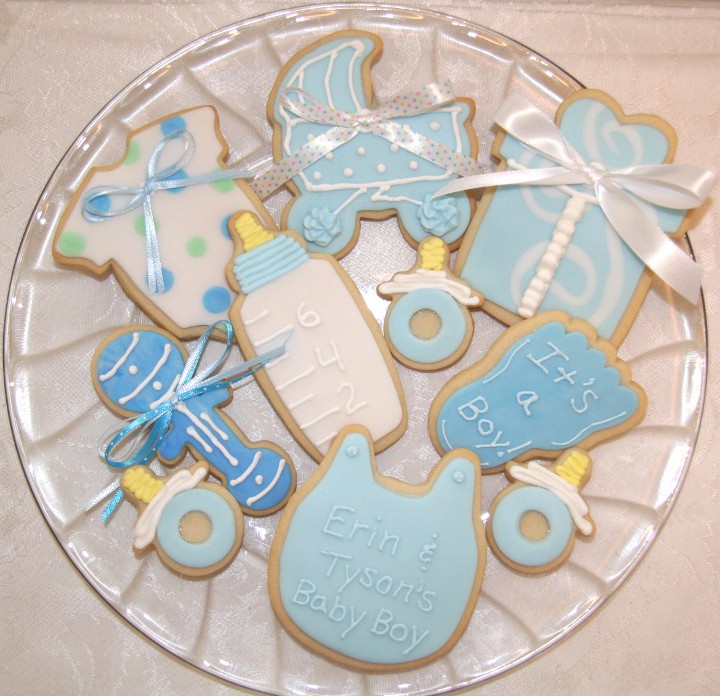 baby shower niño cookies 