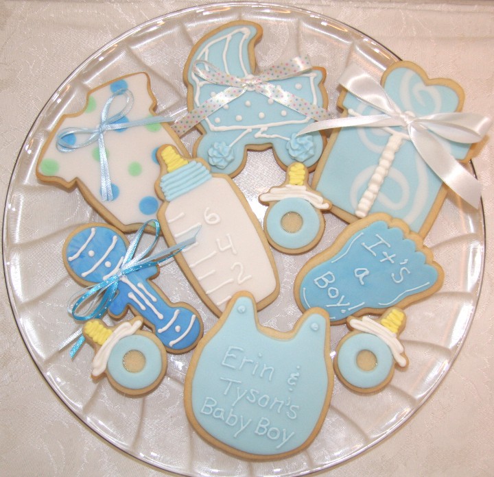 baby shower niño cookies 