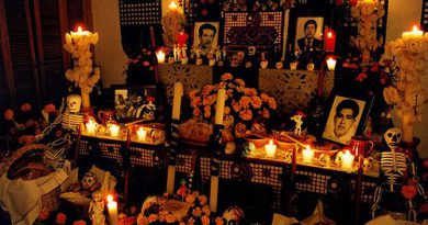 Foto de un altar del día de muertos en México